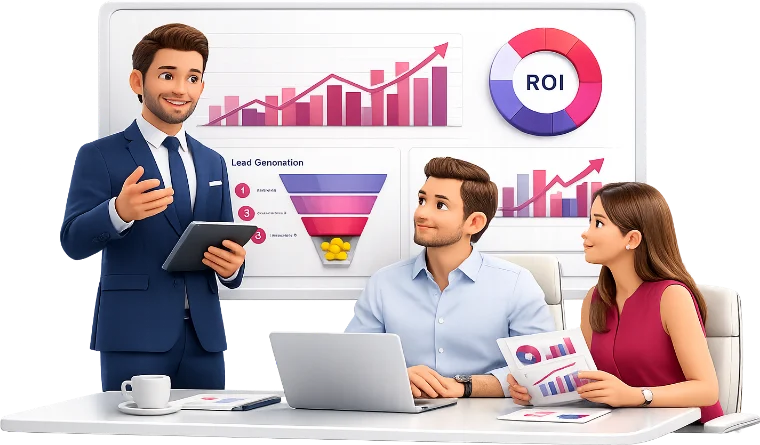 B2B team reviewing marketing performance